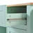 Kitchen Cart With Rubber Wood Drop-Leaf Countertop ,Cabinet Door Internal Storage Racks,Kitchen Island On 5 Wheels With Storage Cabinet And 3 Drawers For Dinning Room, Mint Green-288363351