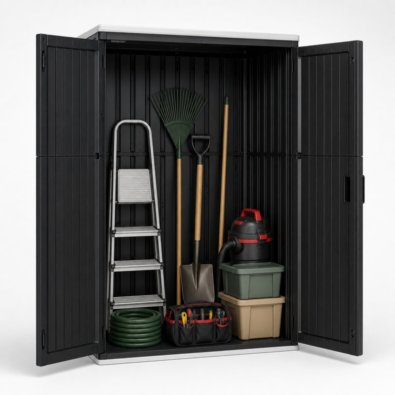 Armoire de rangement extérieure verticale résistante aux intempéries de 426 gallons avec panneaux multiparois