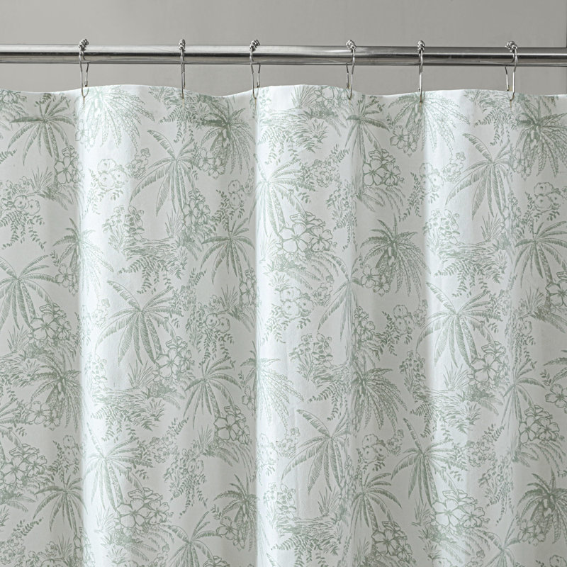 Pen and Ink Floral Shower Curtain, Green