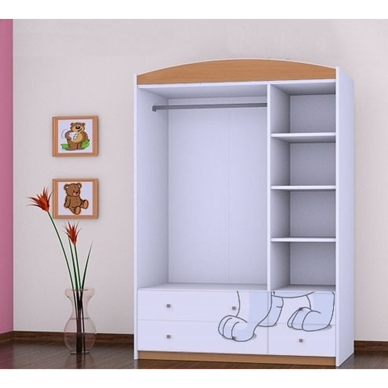 Wing 3 Door Wardrobe, Brown