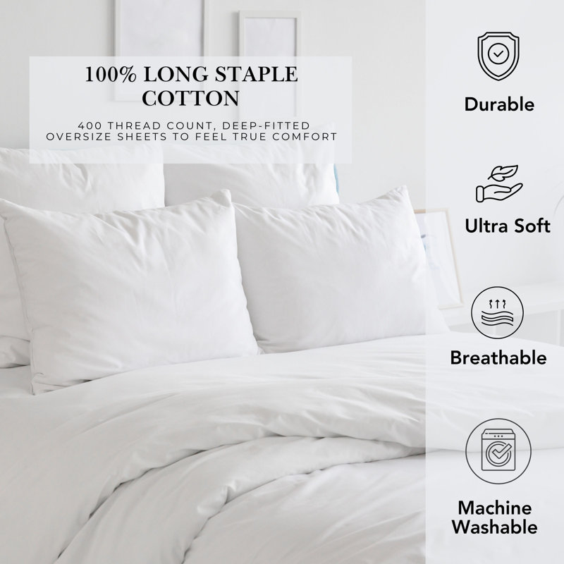 Sage King Deep Pocket Cotton Sateen Sheet Set