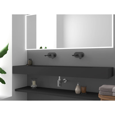 Lavabo de salle de bain mural rectangulaire 72 po Pyramid