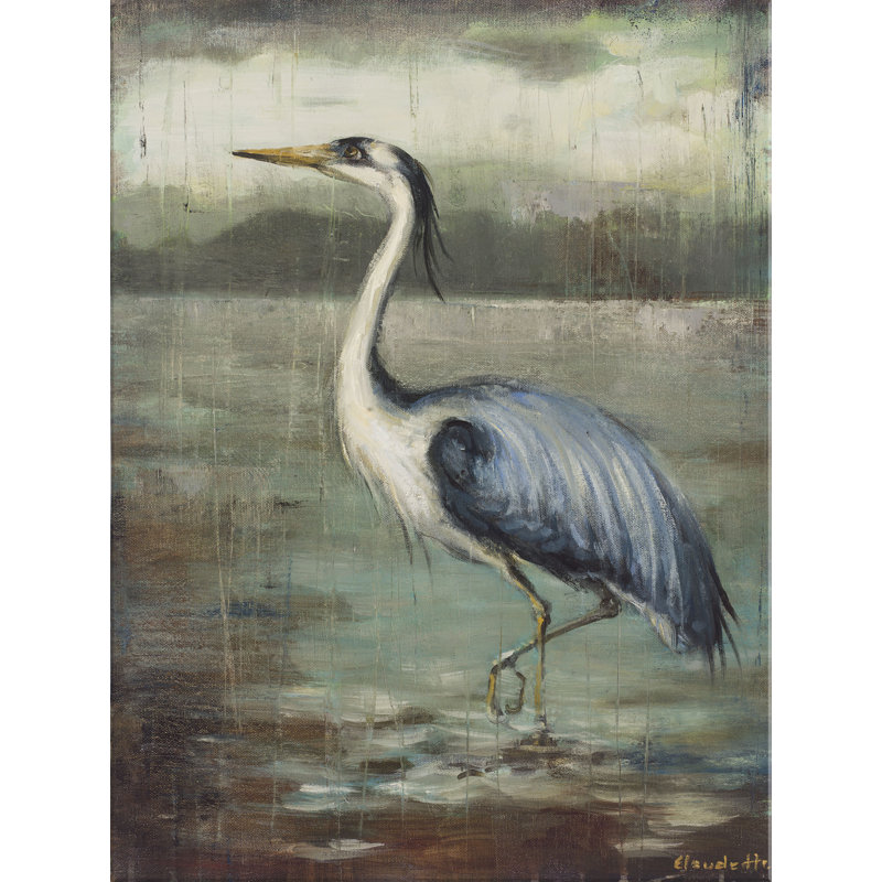 Blue Heron 2 Print by Claudette