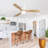 52 Inch Decorative Smart Ceiling Fan With 6 Speed Remote White 3 Solid Wood Blades Reversible DC Motor For Living Room-806664430-806664428