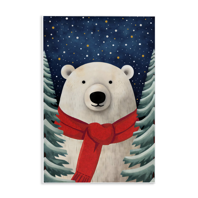Plaque murale «Merry Bear» avec foulard, design par The Dutch Lady, H 19 po x l 13 po