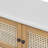 Rattan Entryway Bench With Storage, Cushioned Shoe Bench With Double Doors, Wooden Shoe Organizer Bench For Entryway And Hallway-74691279