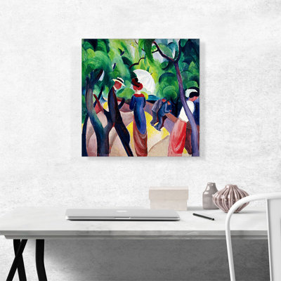 Promenade 1913 par August Macke - reproduction d'art sur toile tendue