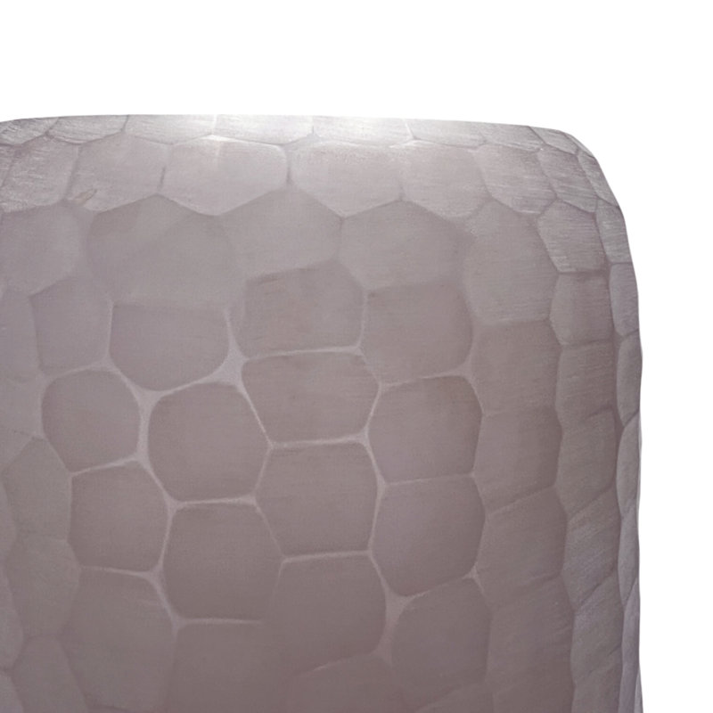 Handmade Patterned Glass Vase – Textured Decorative Floral Accent Vase, Amber & Purple, Purple, 8" H X 7" W X 7" D