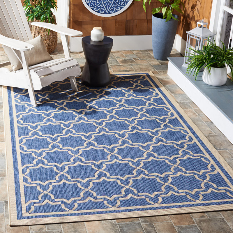 Tapis d'intérieur / extérieur à motif géométrique Dirks Performance, Rectangle 9 pi x 12 pi 6 po