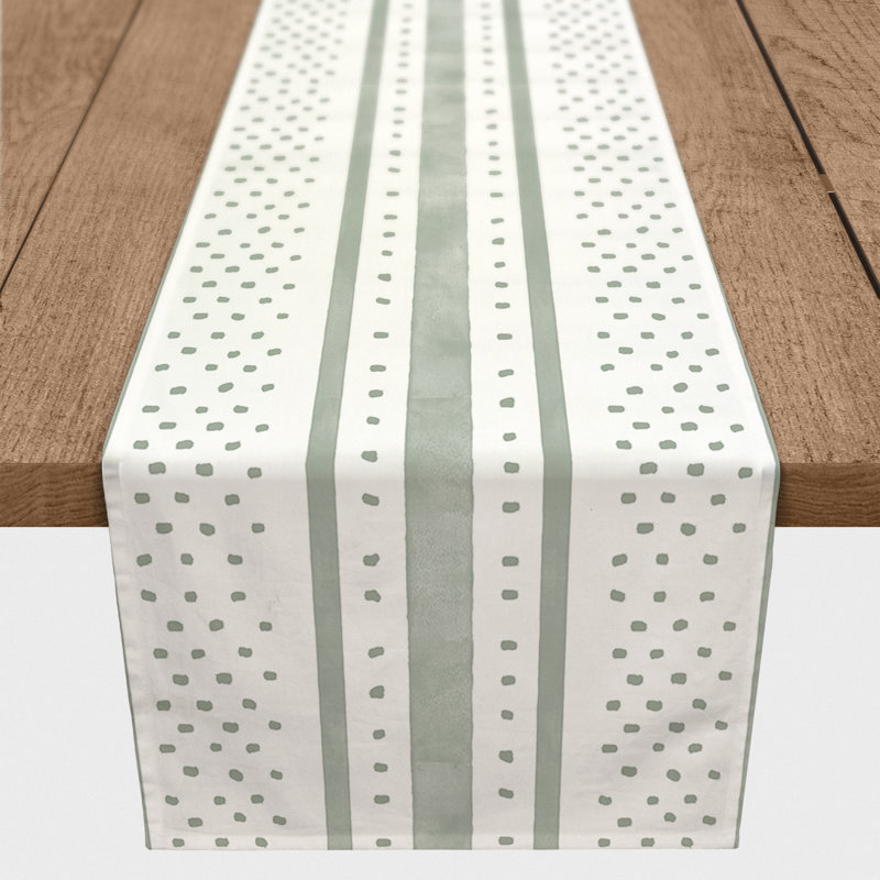 Jessine Striped Table Runner, 72" x 16", Green