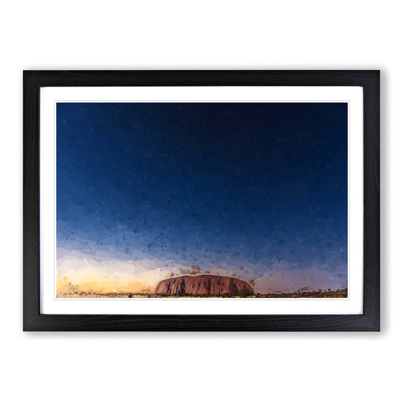Uluru Ayers Rock in Australia in Abstract - Picture Frame Graphic Art Print, 48cm H x 65cm W x 2cm D, Black Framed