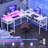 Toria 55'' L-Shaped Desk with Storage, Power Outlets and LED Strip-2046331507