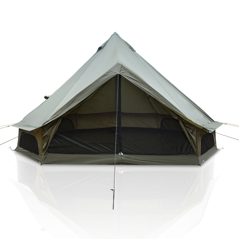 Tente de campagnard 4 saisons 13,1 pi, vert et imperméable avec yourte, pour 8 personnes, Vert