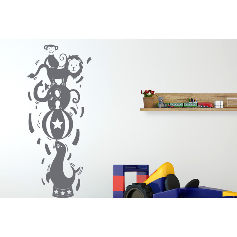 Animals Wall Decal, Grey