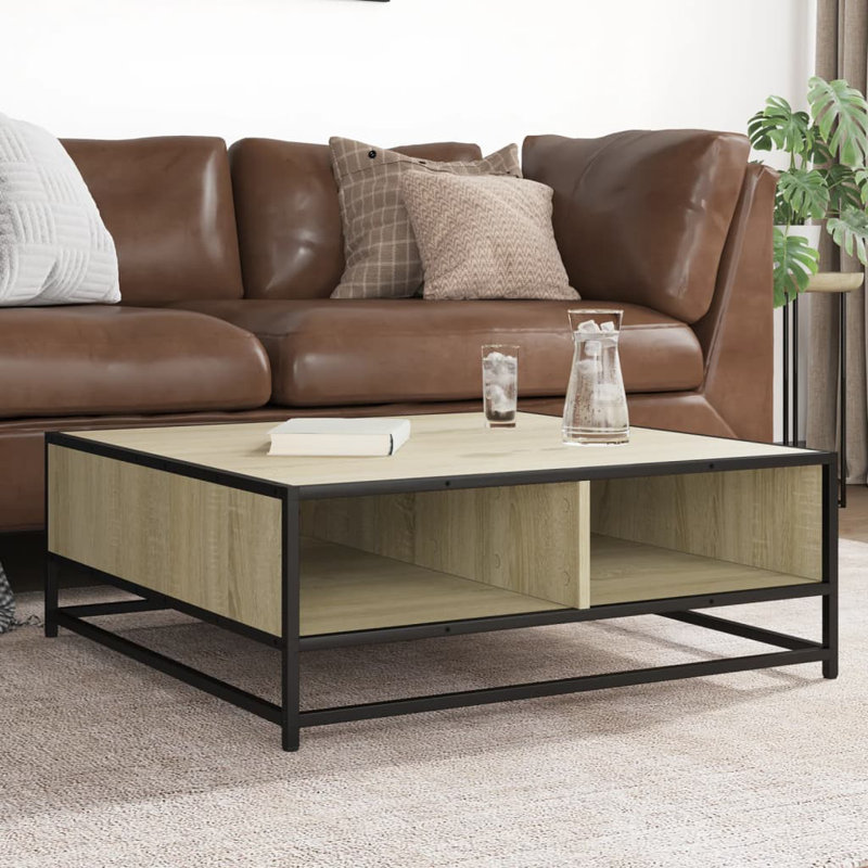 Coffee Table with Storage, Sonoma Oak, 30" H x 80" L x 80" W
