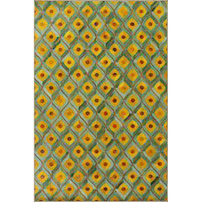 Green Diamond Modern Patterned Decorative Washable Rug, Rectangle 2'6" x 4'11" Rug Pad Included