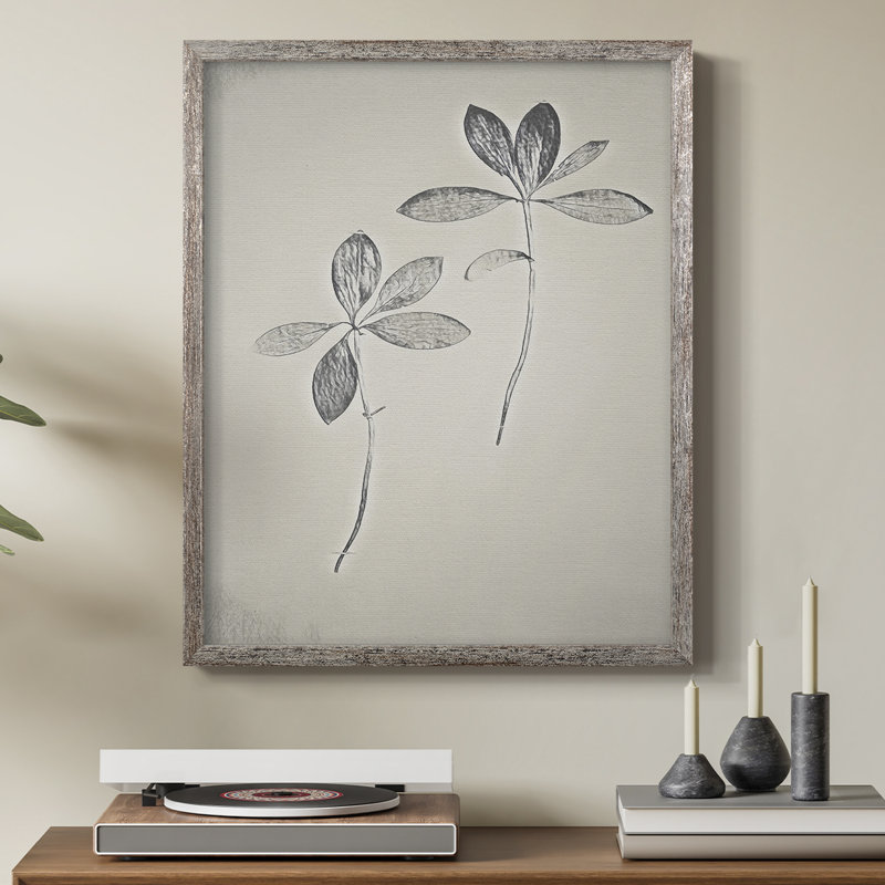Impression florale vintage encadrée CCXII - bois massif, H 11 po x l 9 po