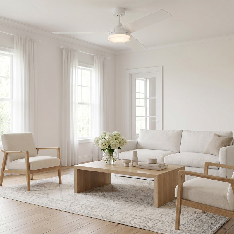 LED Ceiling Fan, Matte White
