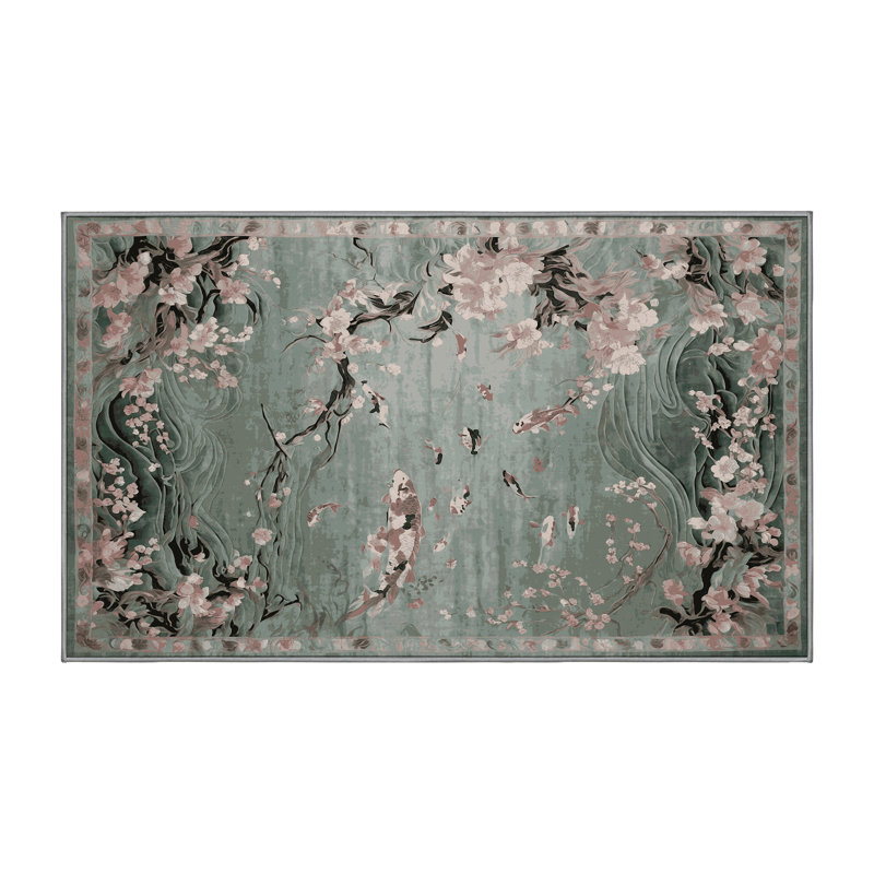 Machine Washable Brown Area Rug, Rectangle 2' x 3'