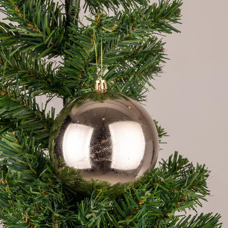 Polyvinyl Chloride (PVC) Ball Ornament, 6cm H x 6cm W x 6cm D, Gold