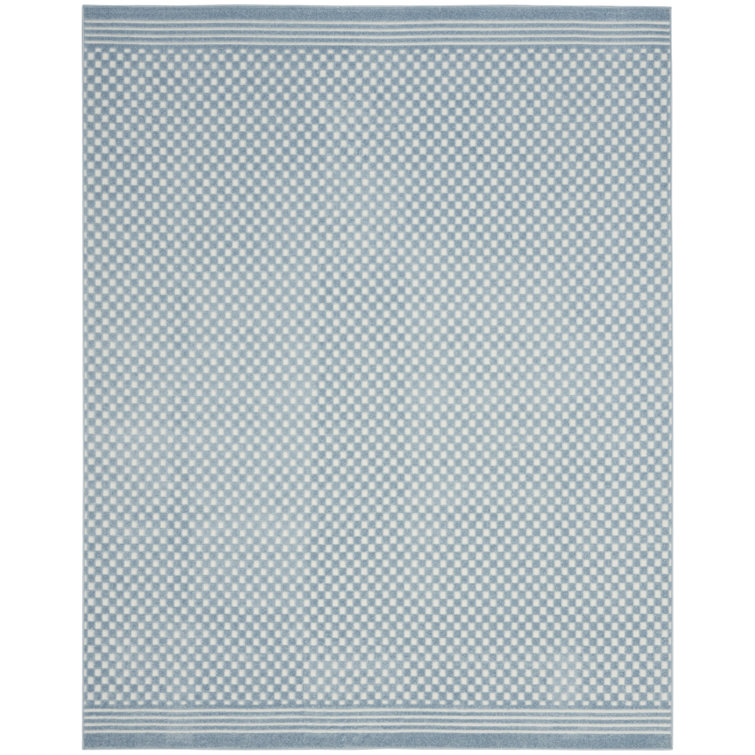 Ebern Designs Care Free Blue Modern Indoor Rug