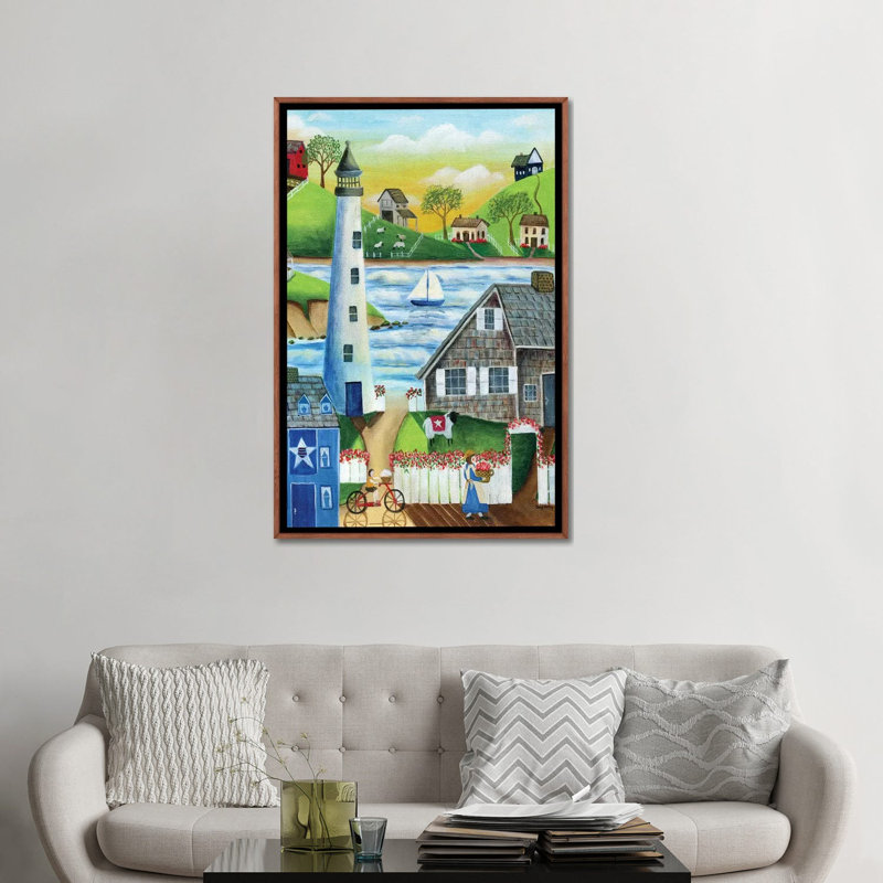 "By the Sea" par Cheryl Bartolo-impression d’art graphique, H 48 po x l 32 po x P 1,5 po, Pas de tapis
