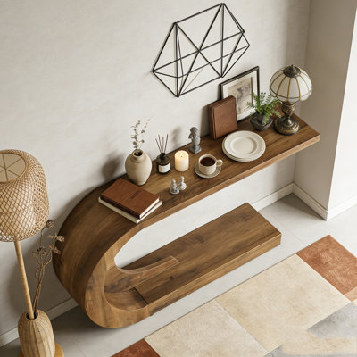 C-Shaped Modern Accent Table Hallway Table