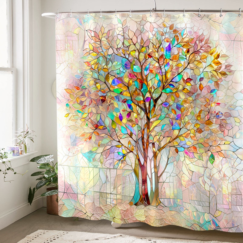 Rideau de douche Tree of Life avec crochets