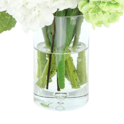 Real-Touch Hydrangeas Arranged with Mixed Greenery