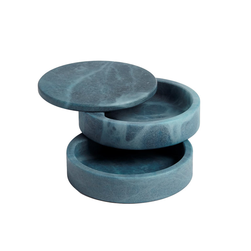 Boîte pivotante gris albâtre, bleu