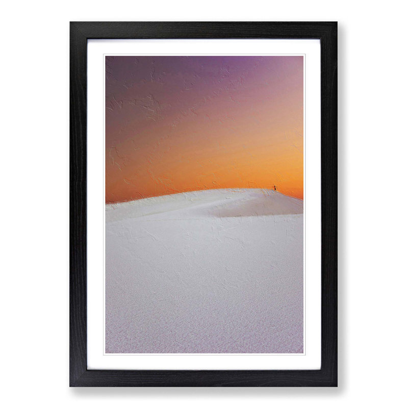Alone In The Desert - Single Picture Frame Painting, 33cm H x 24cm W x 2cm D, Black Framed