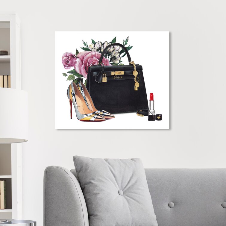Louis Vuitton Monogram Bag & Valentino Heels Framed by CeCe Guidi Print