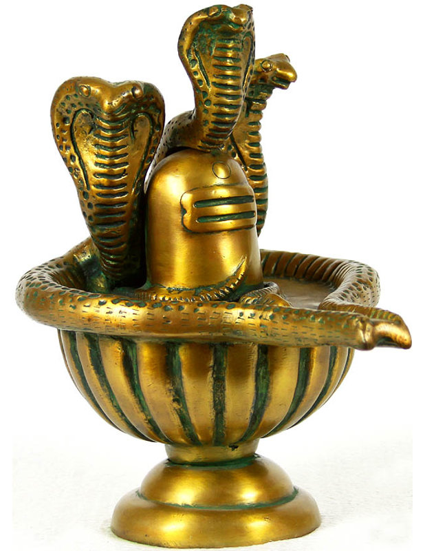 Figurine Shiva Linga avec des serpents Shivas