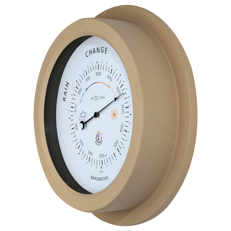 Garden Collection 22cm Wireless Outdoor Barometer, Brown