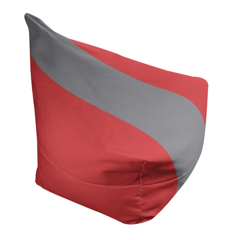 Bean Bag Cover, 42" H x 38" W x 2" D, Red/Flat Gray