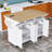 Kitchen Island Cart with 2 Drop Leaves, Power Outlet, Ample Storage and Spice Rack-1020720497