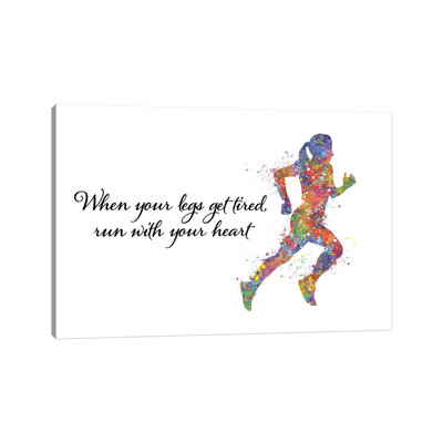 Runner Female Quote I by Genefy Art - Wrapped Canvas Painting