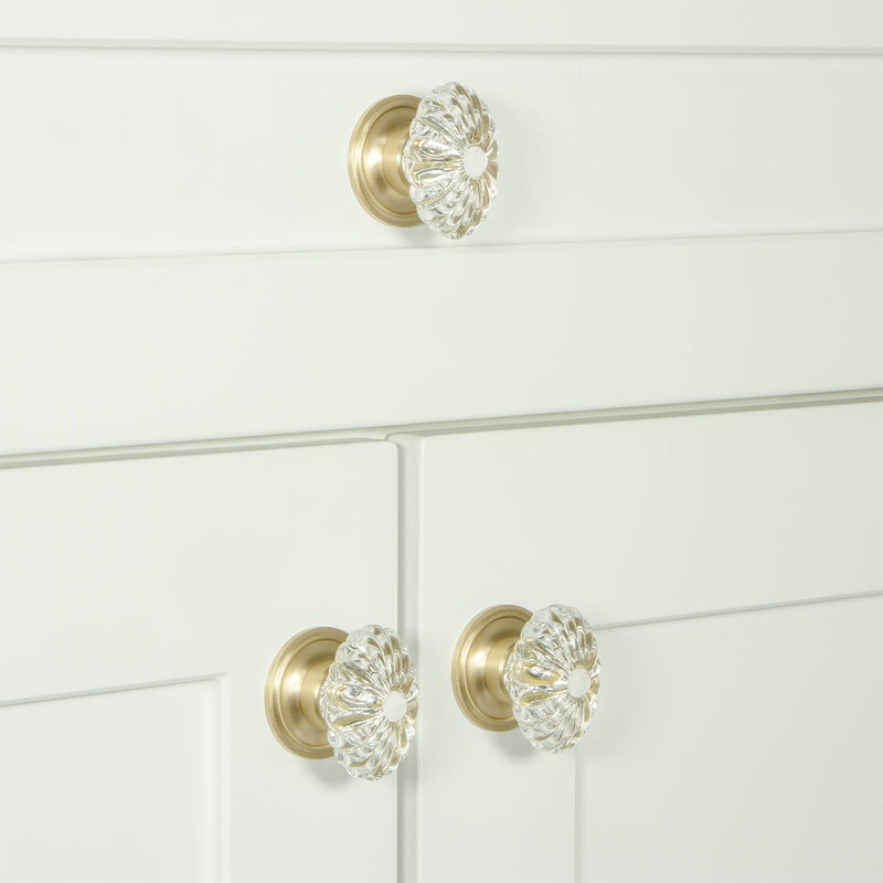 Burgundy Cabinet Knob, Satin Brass