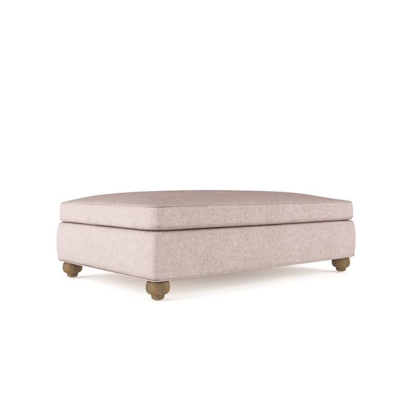 Repose-pieds de table Leroy, Peluche velours rosé, Naturel