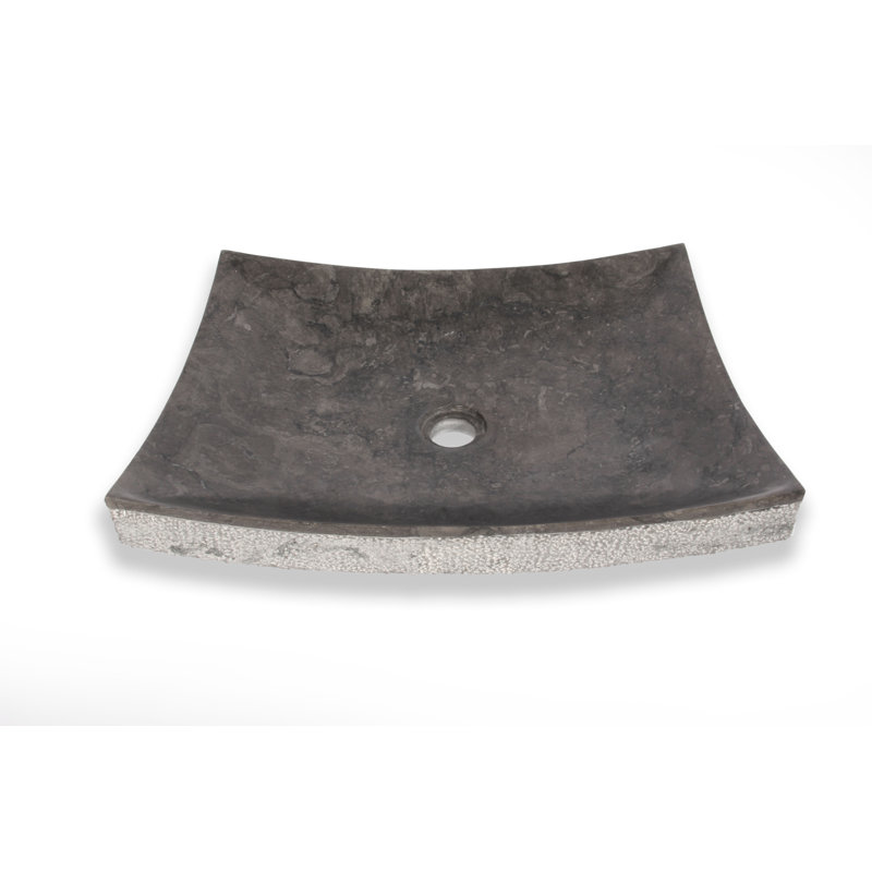 Hispania Home Arrecife 15.75'' Gray Stone Square Bathroom Sink
