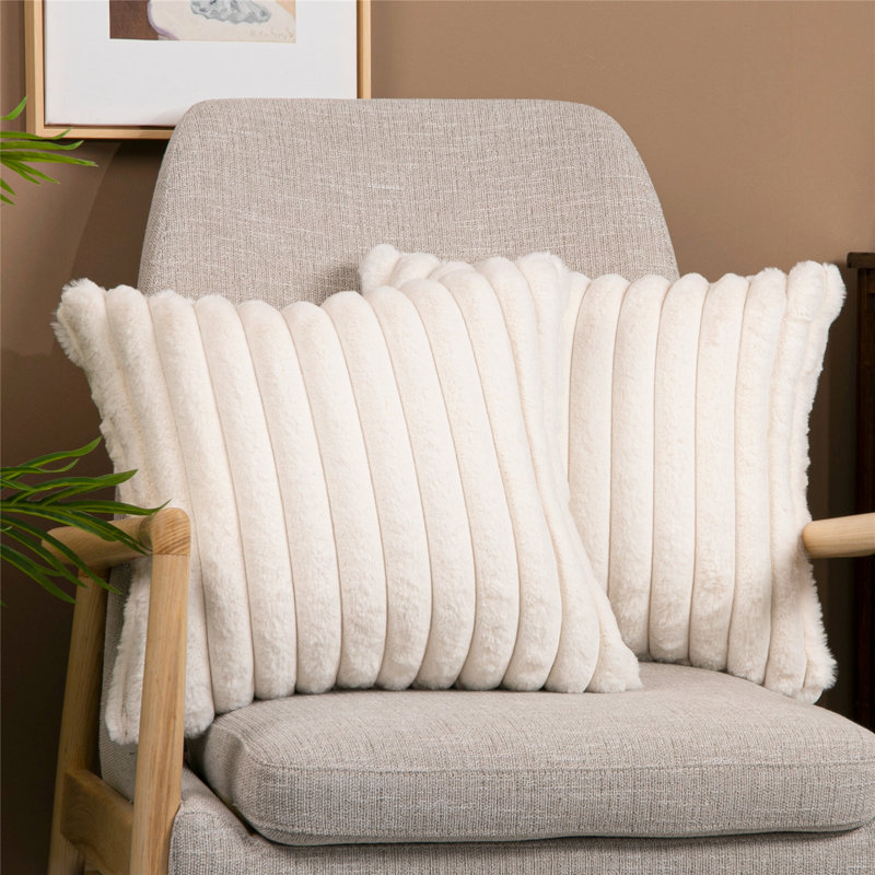 Square Throw Pillow Cover, 18" H x 18" W, White