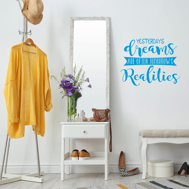 Adhésif décoratif "Rêves d'hier sont souvent réalité", H 13 po x l 17 po, Bleu ciel