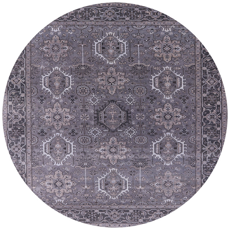 Tapis oriental gris Arakadz, Rond 8 pi
