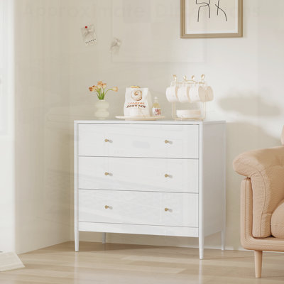 3 Drawer Dresser Chest, Modern Storage Cabinet, MDF Wood Organizer for Bedroom, Living Room, Entryway, Small Space Furniture