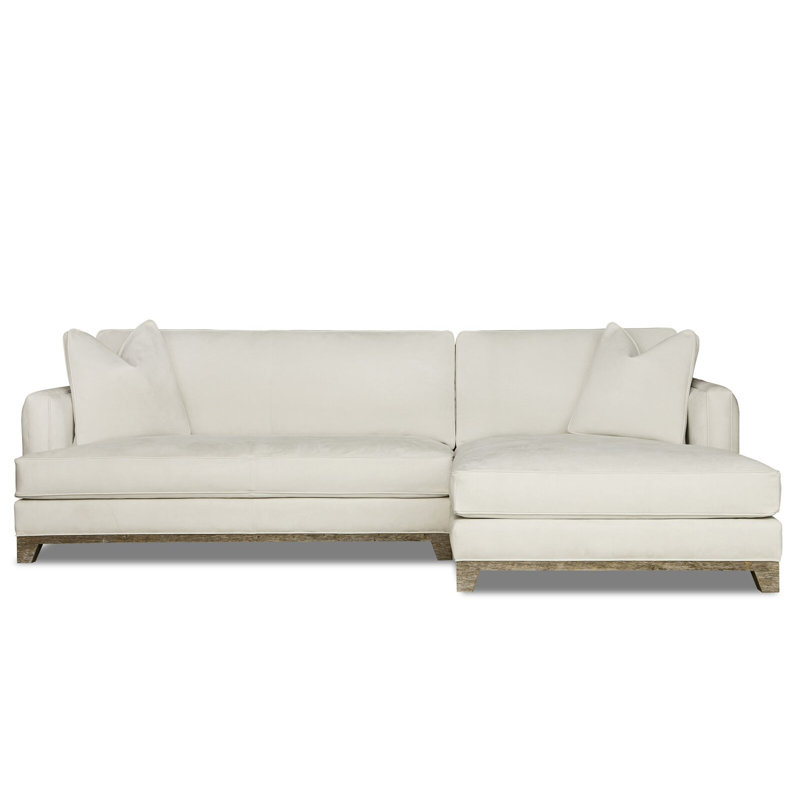 Lucia Chaise Sectional, Right Hand Facing, Cashew Caressa Genuine Leather