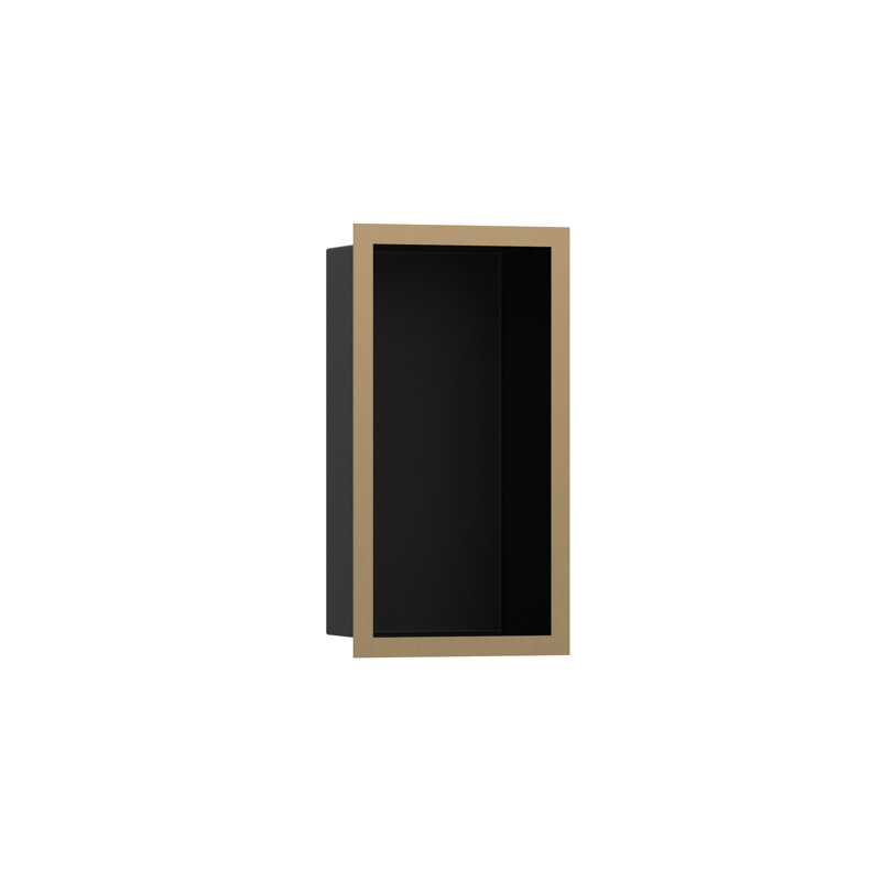 XtraStoris Individual Wall Niche Matte Black with Design Frame 15.38" x 9.5" x 4", Brushed Bronze