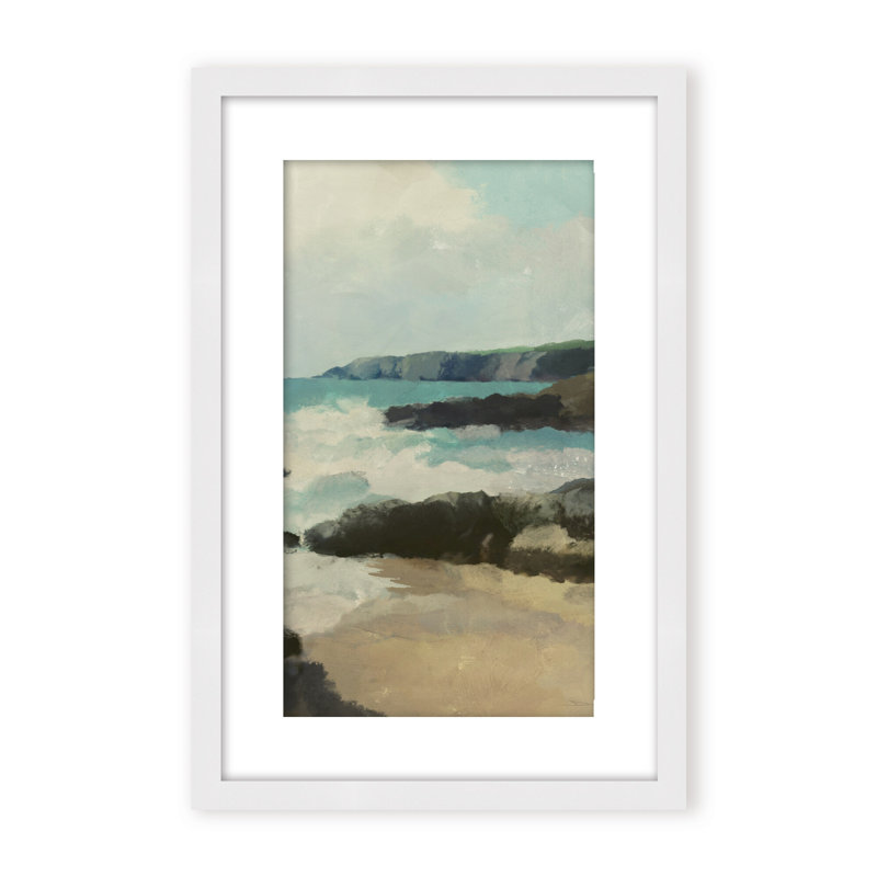 Coastal Retreat Rocky Beach, 48" H x 36" W x 2.375" D, Framed Canvas, White