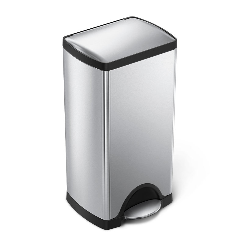 Simplehuman 30L Rectangular Pedal Bin, Brushed Stainless Steel