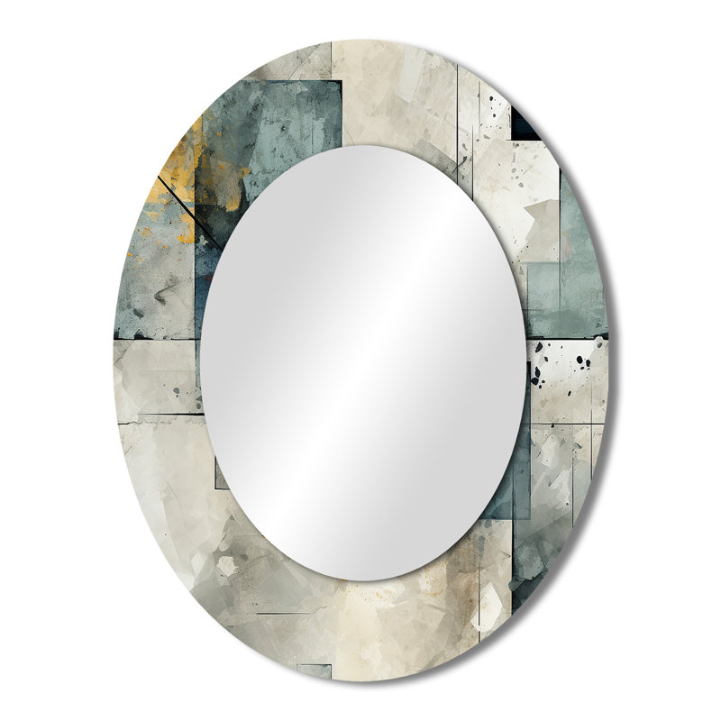 Miroir mural gris, H 43 po x l 33 po