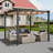 Outdoor Retractable Pergola with Sun Shade Canopy Aluminum-106897476-106897479